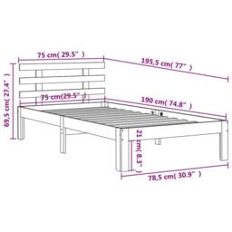 Berkfield Home Beautiful Bed Frame with Headboard Wax Brown 75x190 cm Small Sing - Size: Small Single - thumbnail 9