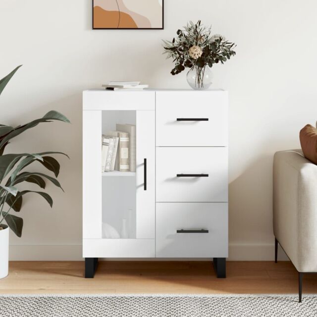 Berkfield Home Sideboard High Gloss White 69.5x34x90 cm Engineered Wood - image 1