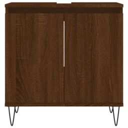 Berkfield Home Bathroom Cabinet Brown Oak 58x33x60 cm Engineered Wood - Size: 58 x 33 x 60 cm - thumbnail 4