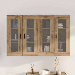 Berkfield Home Wall Mounted Cabinets 2 pcs Artisan Oak 69.5x34x90 cm Engineered Wood in Brown - thumbnail 4