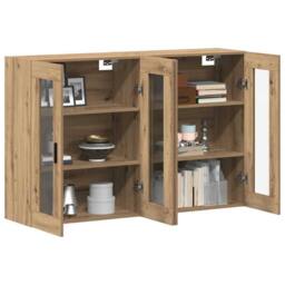 Berkfield Home Wall Mounted Cabinets 2 pcs Artisan Oak 69.5x34x90 cm Engineered Wood in Brown - thumbnail 3