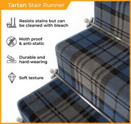 Black Tartan Stair Carpet Runner - thumbnail 4