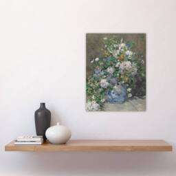 "Artery8 Spring Bouquet in Vase Renoir Vintage Wall Art Print Poster in Grey - Size: W12"" x H16""" - thumbnail 4