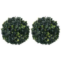 Berkfield Home Lush Artificial Boxwood Balls 2 pcs 22 cm in Green - thumbnail 2