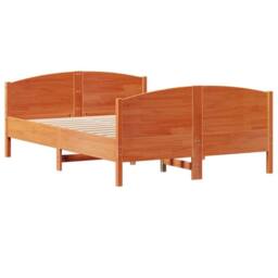 Berkfield Home Bed Frame without Mattress Wax Brown 120x190 cm Small Double Solid Wood Pine - thumbnail 5