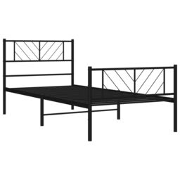 Berkfield Home Metal Bed Frame with Headboard & Footboard Black 90x190 cm Single - thumbnail 4