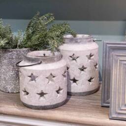 Lemon Pavilion Furniture and Decor Bloomville Stone Star Lantern - Ceramic - L18 x W18 x H19 cm - Stone in Grey - thumbnail 3