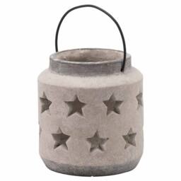 Lemon Pavilion Furniture and Decor Bloomville Stone Star Lantern - Ceramic - L18 x W18 x H19 cm - Stone in Grey