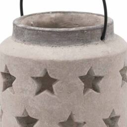 Lemon Pavilion Furniture and Decor Bloomville Stone Star Lantern - Ceramic - L18 x W18 x H19 cm - Stone in Grey - thumbnail 2