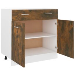 Berkfield Home Drawer Bottom Cabinet Smoked Oak 80x46x81.5 cm Engineered Wood in Brown - thumbnail 6