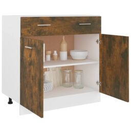 Berkfield Home Drawer Bottom Cabinet Smoked Oak 80x46x81.5 cm Engineered Wood in Brown - thumbnail 4