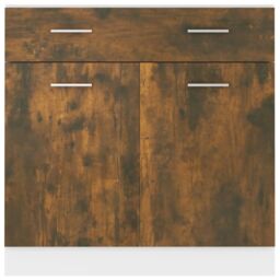 Berkfield Home Drawer Bottom Cabinet Smoked Oak 80x46x81.5 cm Engineered Wood in Brown - thumbnail 5