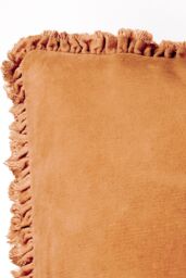 Yard Bertie 100% Cotton Velvet Cushion in Orange - Size: 45 cm x 45 cm - thumbnail 4
