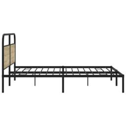 Berkfield Home Metal Bed Frame without Mattress Sonoma Oak 200x200 cm in Light Tan - thumbnail 5