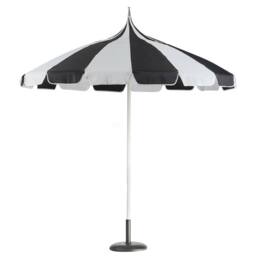 Wyld and Coco Garden Market Parasol Black White - UV-Resistant Aluminium Pole 2.45m - thumbnail 4