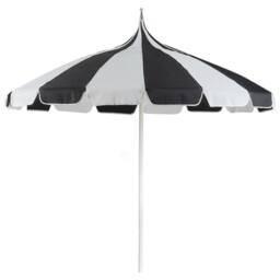 Wyld and Coco Garden Market Parasol Black White - UV-Resistant Aluminium Pole 2.45m - thumbnail 2