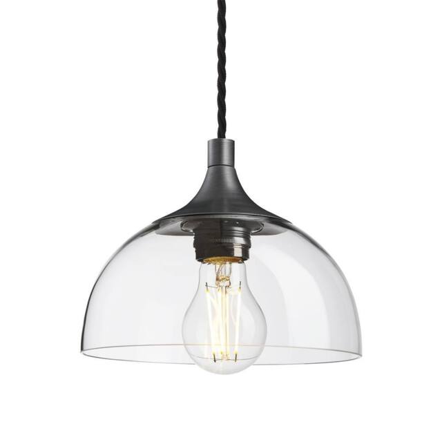 Industville Chelsea Clear Glass Dome Pendant - 8 Inch in Grey - Size: 8 inches - image 1