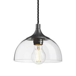 Industville Chelsea Clear Glass Dome Pendant - 8 Inch in Grey - Size: 8 inches - thumbnail 1
