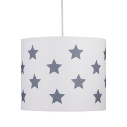 First Choice Lighting White with Grey Stars 25cm Light Shade - thumbnail 1