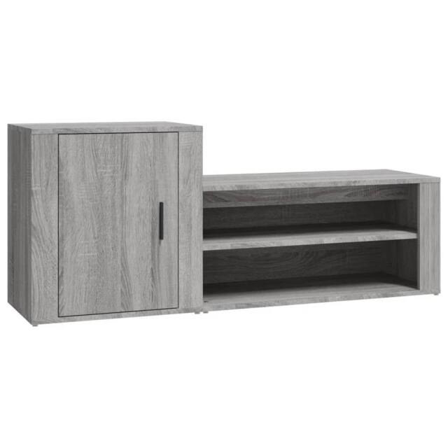 Berkfield Home Shoe Cabinet Grey Sonoma 130x35x54 cm Engineered Wood - Size: 130 x 35 x 54 cm - image 1