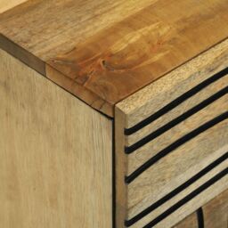 Berkfield Home Bedside Cabinet 50x33x60 cm Solid Wood Mango in Brown - Size: 50 x 33 x 60 cm - thumbnail 6