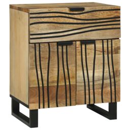 Berkfield Home Bedside Cabinet 50x33x60 cm Solid Wood Mango in Brown - Size: 50 x 33 x 60 cm - thumbnail 1