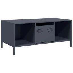 Berkfield Home Sturdy Coffee Table Anthracite 101.5x50x43.5 cm Cold-rolled Steel in Dark Grey - thumbnail 3