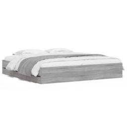 Berkfield Home Bed Frame with Drawers without Mattress Grey Sonoma 200x200 cm - thumbnail 1