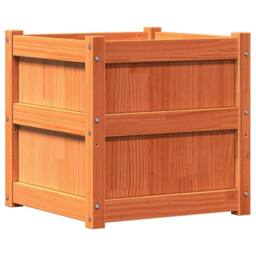 Berkfield Home Beautiful Garden Planter Wax Brown 50x50x50 cm Solid Wood Pine - Size: 50 x 50 x 50 cm - thumbnail 7