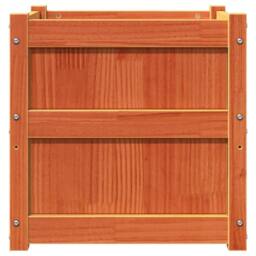 Berkfield Home Beautiful Garden Planter Wax Brown 50x50x50 cm Solid Wood Pine - Size: 50 x 50 x 50 cm - thumbnail 6