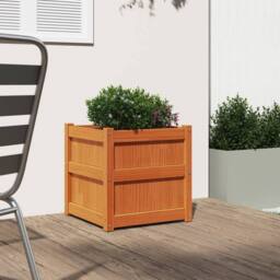 Berkfield Home Beautiful Garden Planter Wax Brown 50x50x50 cm Solid Wood Pine - Size: 50 x 50 x 50 cm