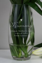 Personalised Memento Company Women's Personalised Love Heart Bullet Vase in Clear - thumbnail 4