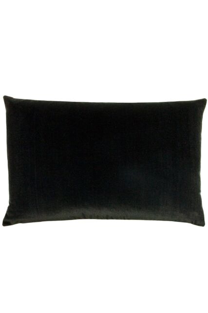 Furn Contra Soft Velvet Contrast Coloured Reverse Cushion in Black - Size: 40 cm x 60 cm - image 1