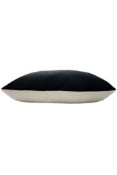 Furn Contra Soft Velvet Contrast Coloured Reverse Cushion in Black - Size: 40 cm x 60 cm - thumbnail 3