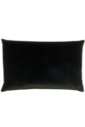 Furn Contra Soft Velvet Contrast Coloured Reverse Cushion in Black - Size: 40 cm x 60 cm