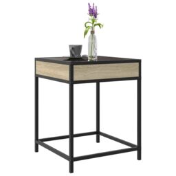 Berkfield Home Coffee Table with Infinity LED Sonoma Oak 40x40x51 cm in Brown - Size: 40 x 40 x 51 cm - thumbnail 5