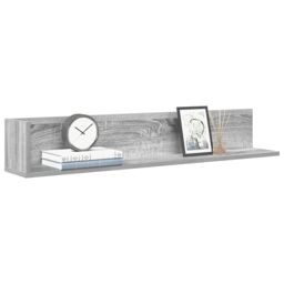 Berkfield Home Wall Shelves 2 pcs Grey Sonoma 100x16.5x16.5 cm Engineered Wood - thumbnail 1