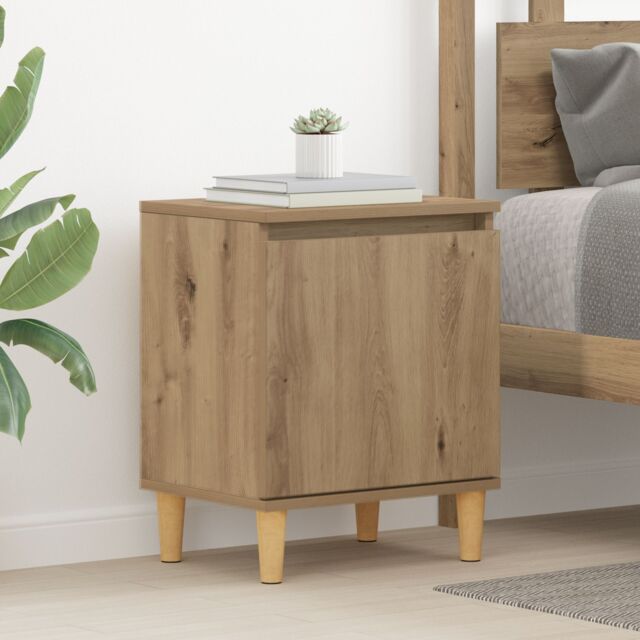 Berkfield Home Artisan Oak Bedside Table Artisan oak MDF 40 x 30 x 50 cm in Brown - image 1