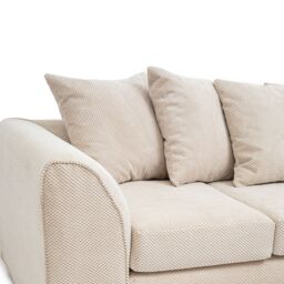Abakus Direct Jumbo Grid Right Hand Corner Sofa with Plush Cushions in 3 Colours in Beige - thumbnail 7