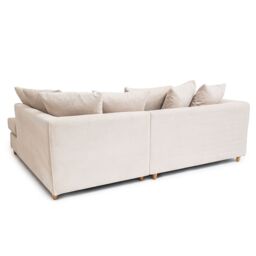 Abakus Direct Jumbo Grid Right Hand Corner Sofa with Plush Cushions in 3 Colours in Beige - thumbnail 8