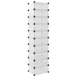 Berkfield Home Shoe Rack Transparent 44x32x174 cm PP in Clear - Size: 44 x 32 x 174 cm - thumbnail 5