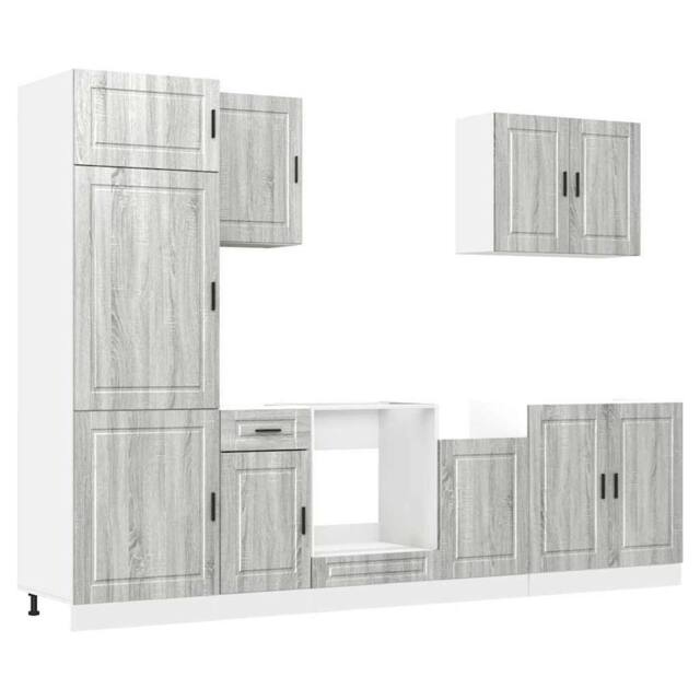 Berkfield Home 7 Piece Kitchen Cabinet Set Kalmar Grey Sonoma Engineered Wood - image 1