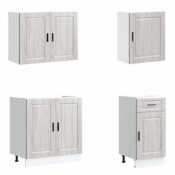 Berkfield Home 7 Piece Kitchen Cabinet Set Kalmar Grey Sonoma Engineered Wood - thumbnail 4