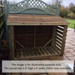 Churnet Valley Garden Furniture Ltd Heavy Duty Slatted Log Store - H180 cm - Min. Assembly Required in Brown - thumbnail 2