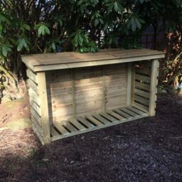 Churnet Valley Garden Furniture Ltd Heavy Duty Slatted Log Store - H180 cm - Min. Assembly Required in Brown - thumbnail 3