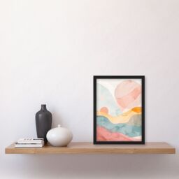 "Artery8 Abstract Yorkshire Dales Park Sunset Watercolour Framed Art Print - Size: W12"" x H16""" - thumbnail 4
