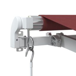 Berkfield Home Manual Retractable Awning with LED Burgundy 300x250 cm in Red - thumbnail 9