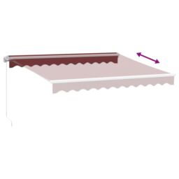 Berkfield Home Manual Retractable Awning with LED Burgundy 300x250 cm in Red - thumbnail 6