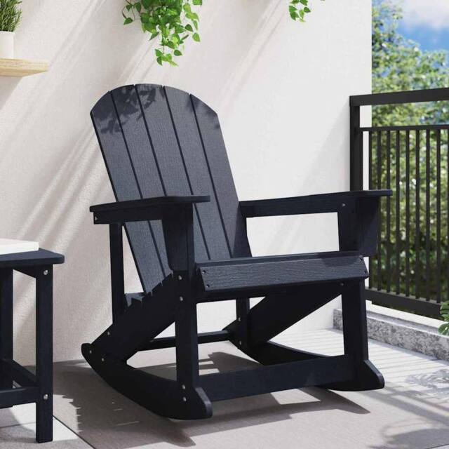Berkfield Home Modern Adirondack Rocking Chair Navy Blue 73.5x92x90 cm HDPE - image 1