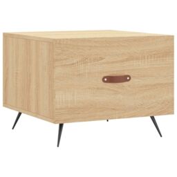 Berkfield Home Coffee Table Sonoma Oak 50x50x40 cm Engineered Wood in Brown - Size: 50 x 50 x 40 cm - thumbnail 2